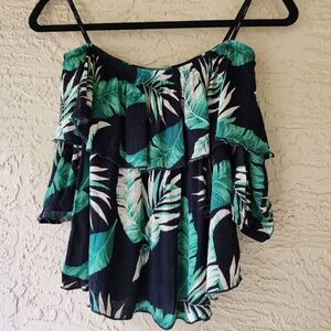 Papaya Tropical Off Shoulder Stretch Top